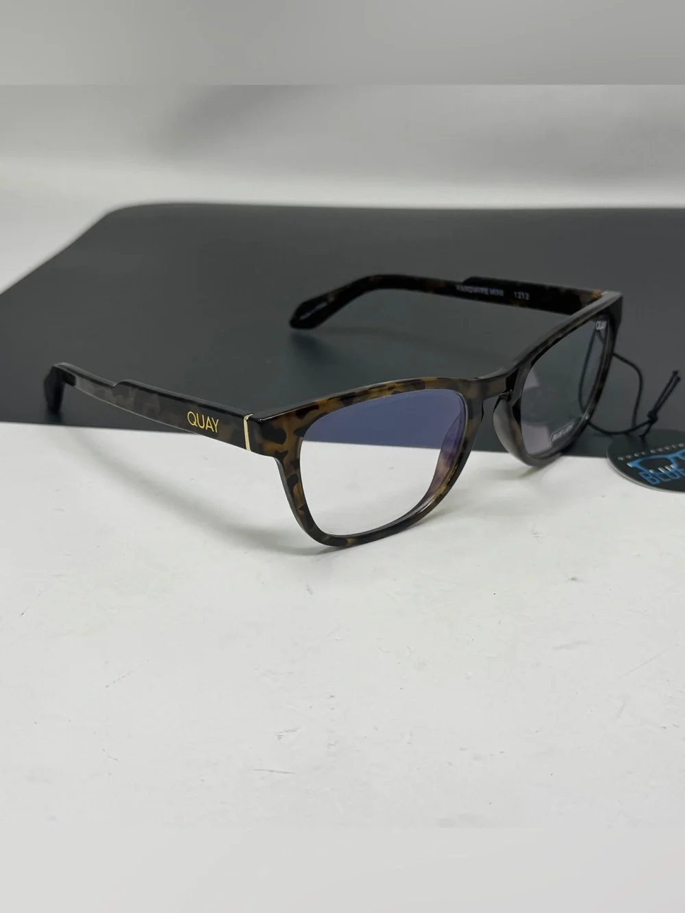 Quay Hardwire Mini Blue Light Glasses reading glasses tortoise 0.00